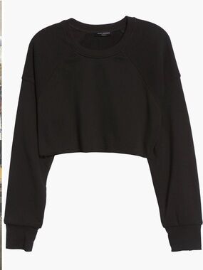 naked wardrobe Black Cropped Crewneck Sweatshirt